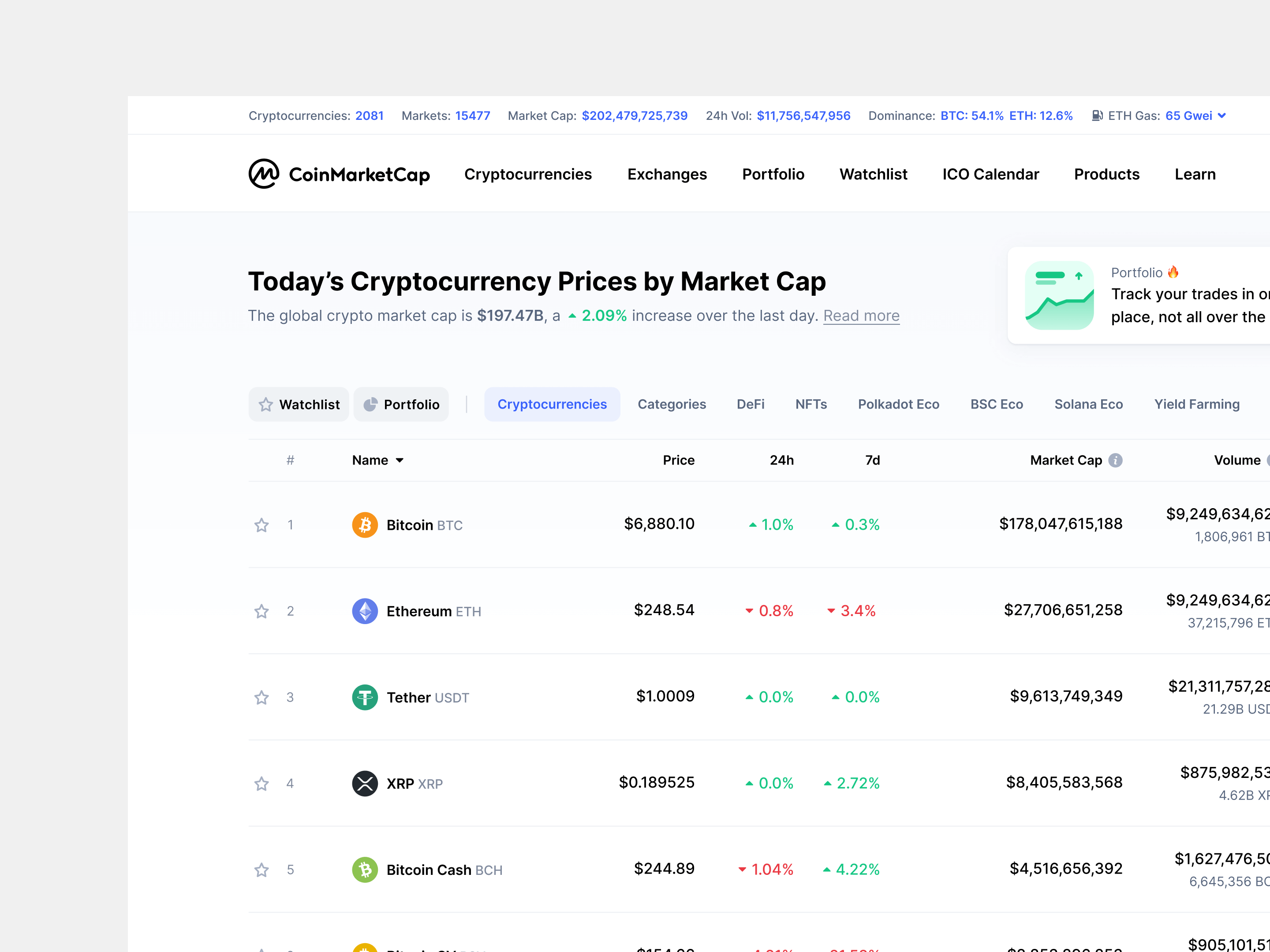 CoinMarketCap project image 2