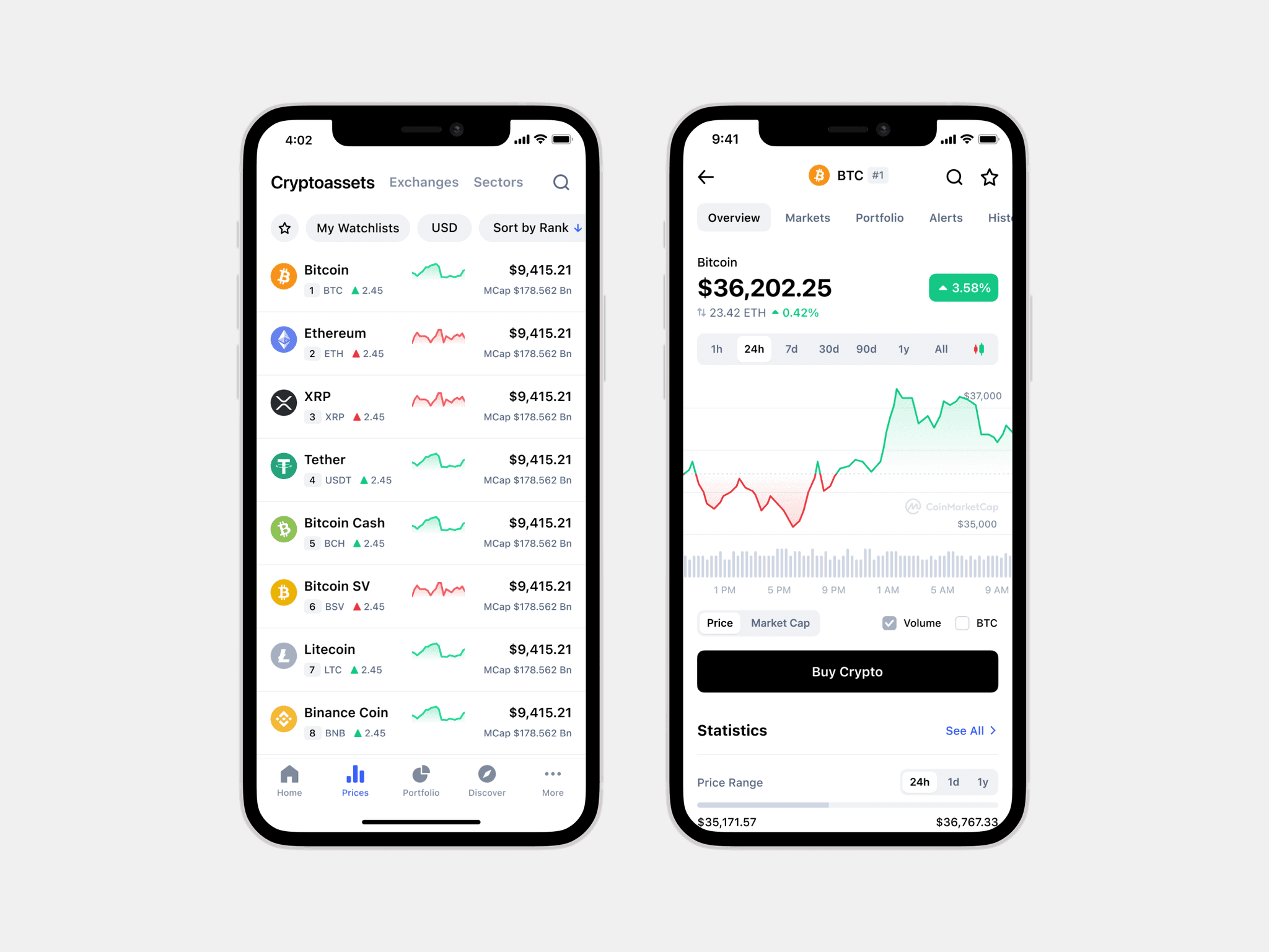 CoinMarketCap project mobile image 2